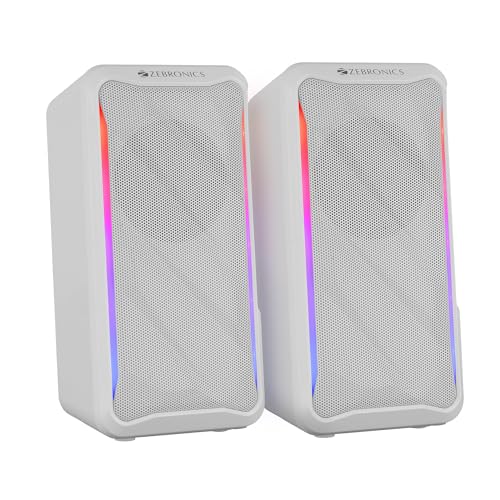 ZEBRONICS Igloo 2, 2.0 USB Computer Speakers, 10 Watts, RGB LED, USB Powered, AUX, Volu…