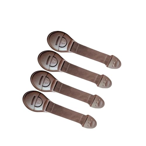 BabySafeHouse 3M Pre-Taped Infant/Child Safety Cabinet Lock, 4Pcs - Brown