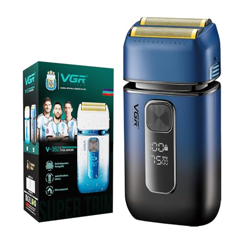 VGR V-362 SUPER TRIM Foil Shaver for Men | Titanium Dual Foils | 2 Speeds (7000/7500 RP…