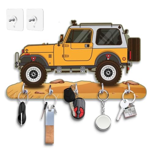 Webelkart Premium HD UV Printed Mahindra Thar Car Shape Designer Wooden Key Holder Home…