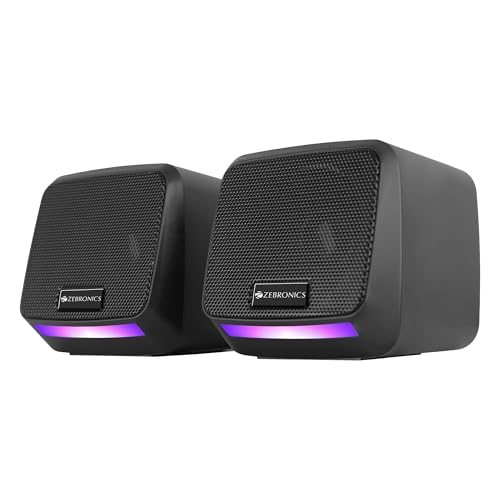 ZEBRONICS Igloo 1, 2.0 USB Computer Speakers, 8 Watts, Multicolor LED, USB Powered, AUX…