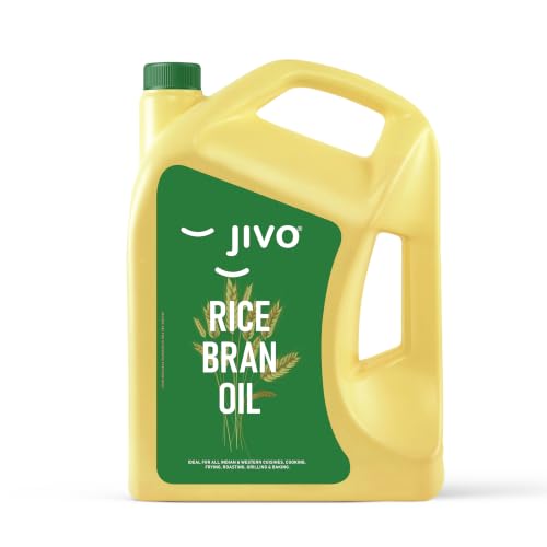 Jivo Rice Bran Oil 5 Litre | Cholesterol Free Cooking Oil | Contains MUFA and Gamma Ory…