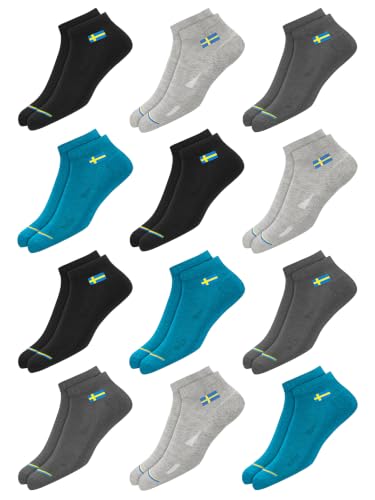 SWAGR 12 Pairs Solid Cotton Ankle Socks for Men Women | Quick Moisture Wicking Tech | P…