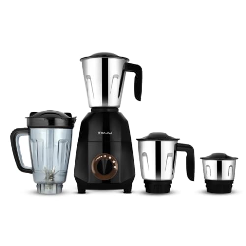 Bajaj Rex Dlx Ninja Series 4 Jar 750W Mixer Grinder | DuraCut Blades | 4 Stainless Stee…