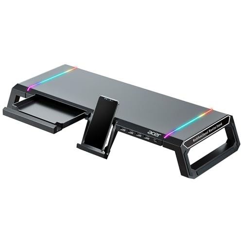 acer Ergo Multifunction Monitor & Laptop Stand Featuring RGB Lighting and a 4-Port USB…