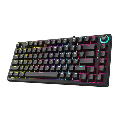 EvoFox Katana X2 TKL Mechanical Gaming Keyboard | 3‑Pin Replaceable Clicky Blue Switche…
