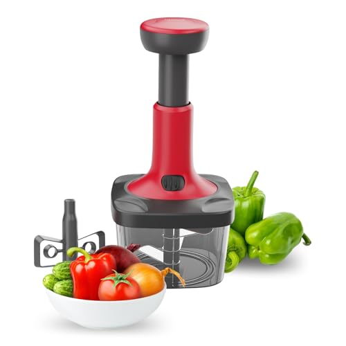 Lifelong Push Chopper 650ml | Compact and Efficient Vegetable, Onion, and Garlic Choppe…