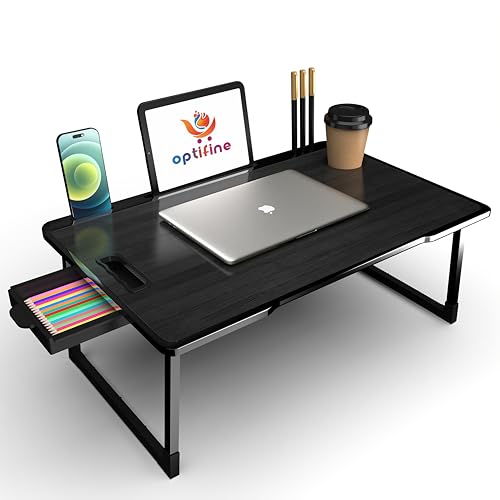 OPTIFINE Study Table/Bed Table/Foldable and Portable Wooden/Writing Desk for Office/Hom…