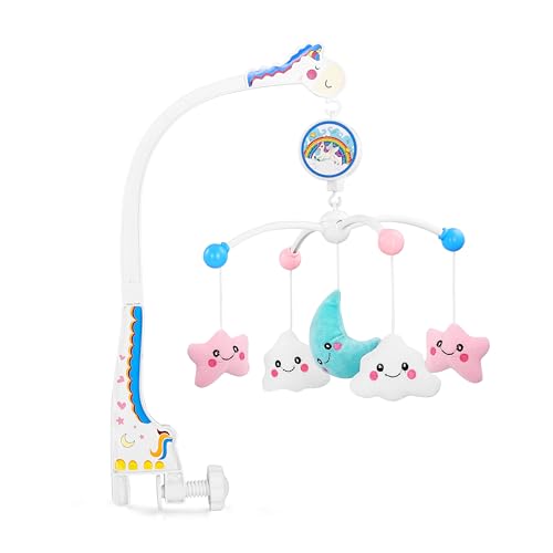 BabyGo Rotating Pony & Stars Musical Crib Cot Mobile | Hanging Jhoomer Rattle Toy for B…