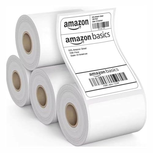 Amazon Basics 70gsm Thermal Label Printer Paper - 4" x 6" (100 x 150 mm)| Ideal for Shi…
