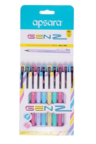 Apsara Genz Ball Pen | Smooth & Long Writing & Comfortable Grip | Attractive Body Colur…