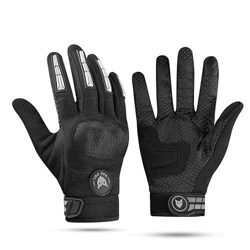 BADOWL Wind Rider Full Finger Motorcycle Riding Gloves with Touchscreen Fingertips and…