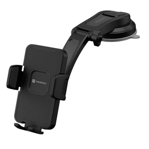 Portronics Clamp M5 Car Phone Holder Stand with Grip Rotation, Strong Hold, Suction Cup…