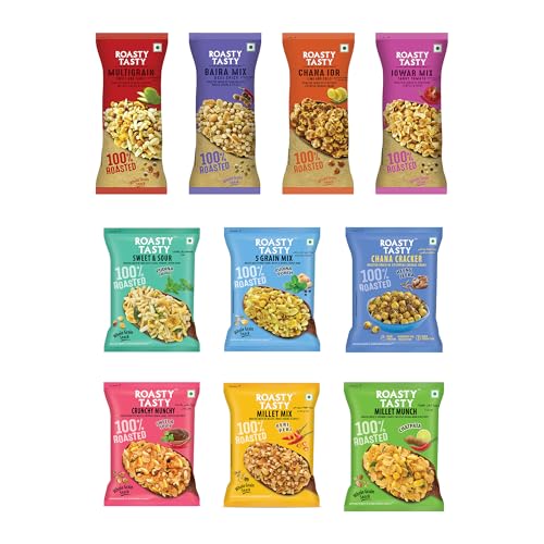 Roasty Tasty Assorted Namkeen Combo | Roasted Millet Snacks Pack | Palm Oil-Free, No Ch…