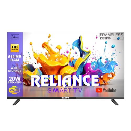 Reliance 60 cm (24 inches) HD Ready Smart Android LED TV, Frameless Design, IPS A+ Disp…