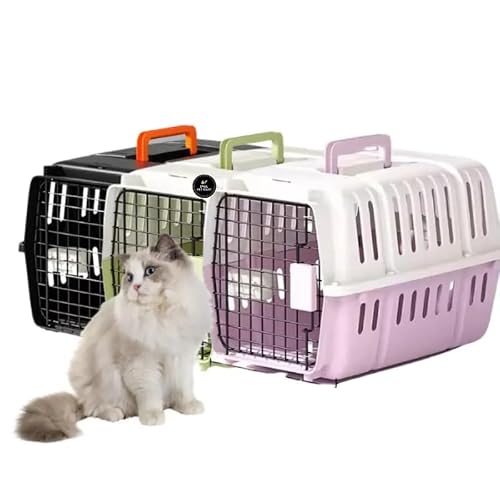 PSK PET MART Portable Outdoor Pet Travel Case Breathable Air Locking Dog Cat Cage Porta…
