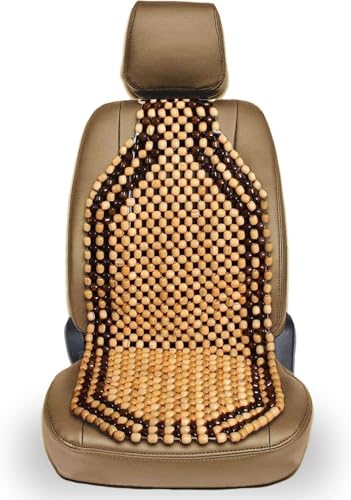 DHANVINE Car Wooden Bead Seat Back Massage Cushion, Bamboo Seat for Comfort in Your Tra…