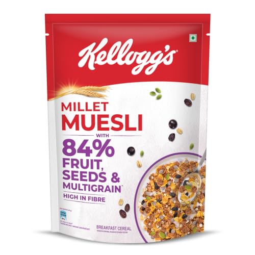 Kellogg's Millet Muesli with 84% Fruit, Seed & Multigrain| Power Breakfast | No Maida N…