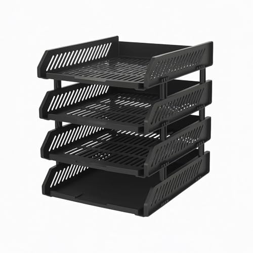 Oblivion Multifunctional Tiered Shelf Freestanding File Rack With Drawers-4-Layer Deskt…