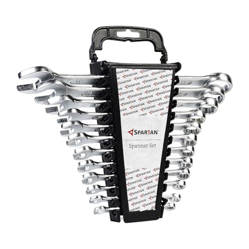 SPARTAN 12-Piece Combination Spanner Set | Carbon Steel Wrenches for Home & DIY Repairs…