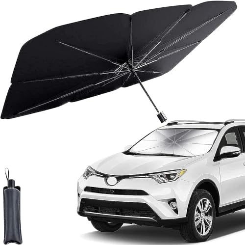Amborzie Alloy Steel Car Sun Shade Windshield Cover, Foldable Umbrella for Front Window…