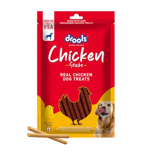 Drools Puppy & Adult Dog Treats Sticks, 100g | Real Chicken Flavour |Rich in Protein |…