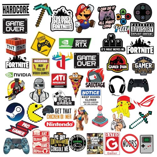 51 Pcs Vinyl Stickers - Laptop, Journal, Bike Helmet, Gaming Console, Guitar, Mobile Ca…