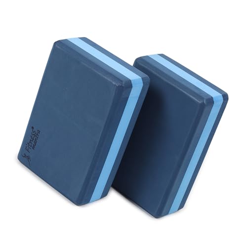 Fitness Mantra® High Density EVA Block/Brick|Set of 2 Piece| Navy + Sky|