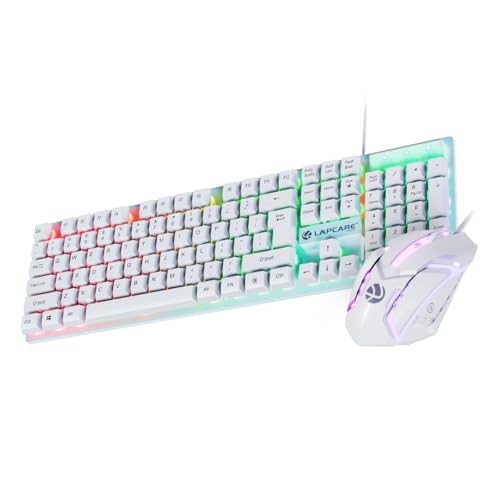 LAPCARE RAPIDO Wired Gaming Keyboard and Mouse Combo with RGB Lighting, Membrane Keys,…
