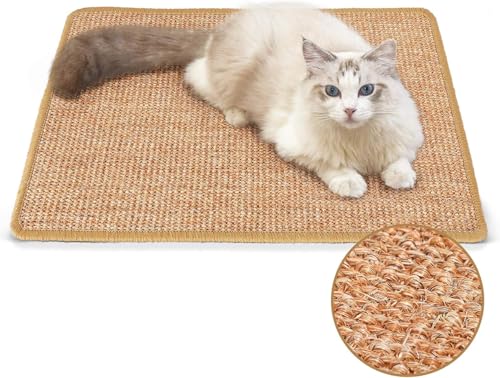Vespearl Wall Cat Scratcher Mat - Sisal Cat Scratching Pad for Indoor Cats Kitten, Wall…
