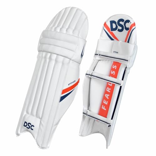 DSC Attitude Cricket Batting Legguard for Mens, Color - White, Size - Youth, Right Hand