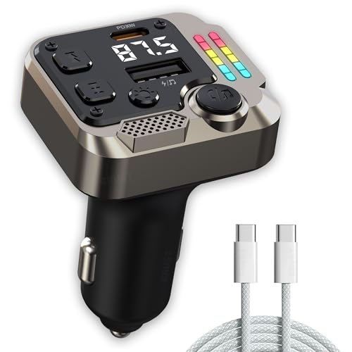 CRUST CS60 Car Bluetooth Receiver Device for Music System, FM Transmitter, Big Mic for…