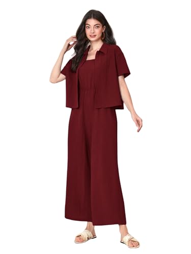 TOPLOT Women's Jumpsuit Co-ord Set | Soft Breathable Feel | Comfortable Fit with Easy M…