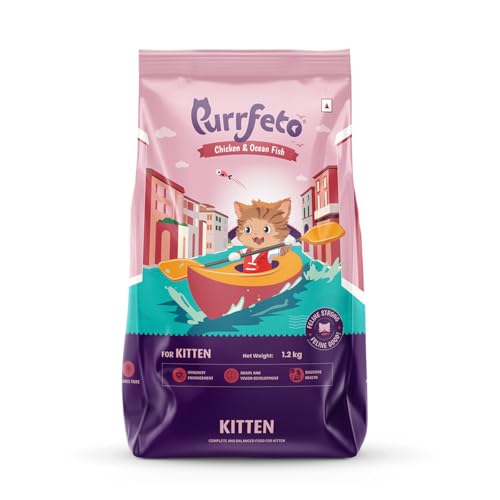 Purrfeto Kitten Dry Cat Food | Chicken & Ocean Fish | 1.2 kg | 40% Reduction in Urinary…