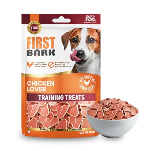 First Bark Dog Treats for Adult Dog & Puppy – Training Treats Bite-Sized Chicken Jerky…