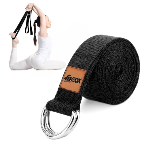 FitBox Sports Yoga Belt for Men and Women - Yoga Strap for Stretching with Extra Safe A…