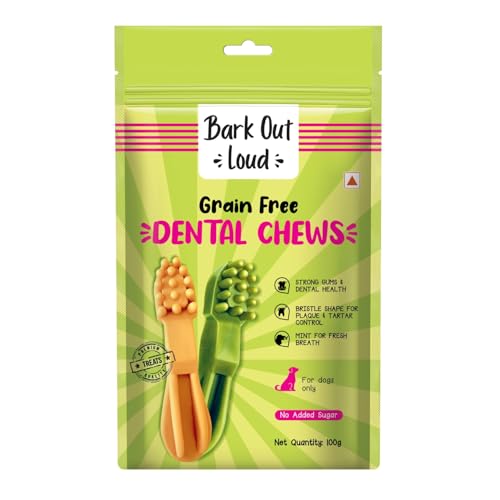 BARK OUT LOUD - Dental Treats | Brush Shape Dog Chews | Removes Plaque/Tartar | Fresh S…