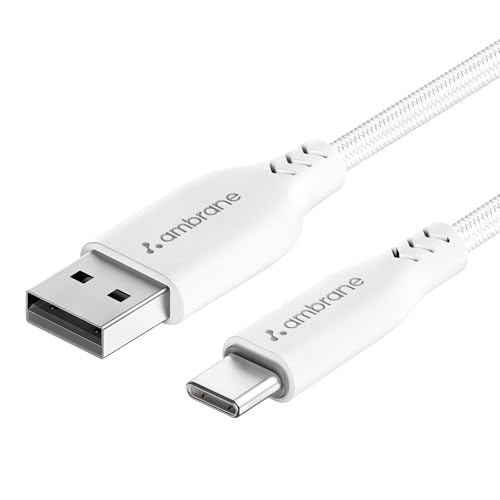 Ambrane Unbreakable 3A Fast Charging 1.5M Braided Type C USB Cable For Smartphones, Tab…