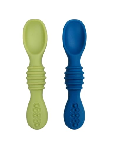 TONY STARK Baby Silicone Spoon Set of 2, Spoons Feeding, Weaning Spoon for Baby 6 to 12…