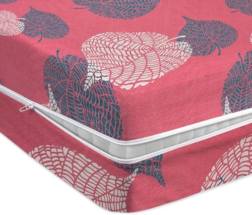 BSB HOME® Premium Cotton Printed Mattress Cover/Protector with Zipper Chain|Provides Al…