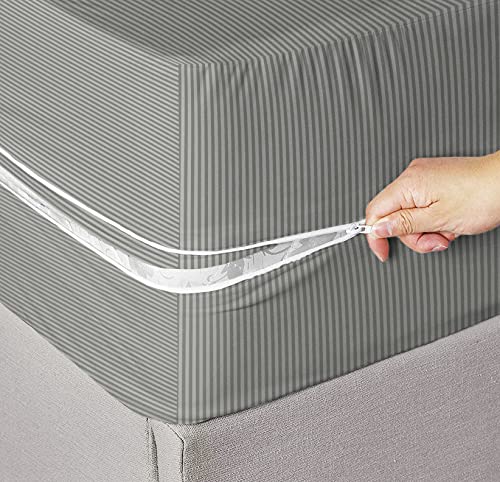 HOMEKART Premium Cotton 220TC 78 x 72 x 8 King Size Double Bed Mattress Cover Protector…