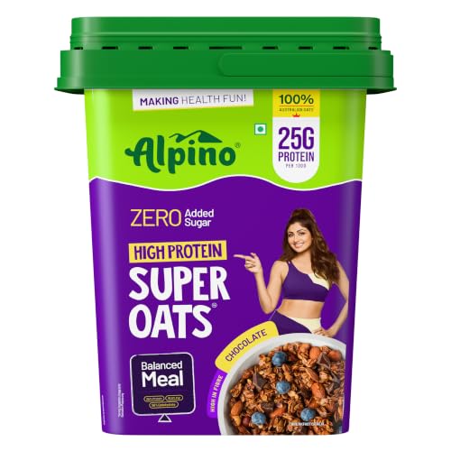 ALPINO 25g High Protein Super Oats Chocolate 2.5kg – Rolled Oats with Peanut Butter, Co…