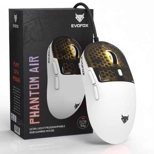 EvoFox Phantom Air Ultra Lightweight Gaming Mouse 54g | Upto 1000Hz Polling Rate, 7000…