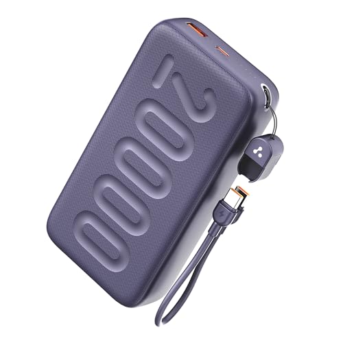 Ambrane 20000mAh Powerbank with in-Build Type C Cable, 22.5W Fast Charging, USB & Type…