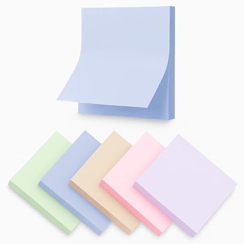 Macaron Sticky Notes - 400 Sheets, Strong Adhesive, Self-Stick, Vibrant Multi-Color, Id…