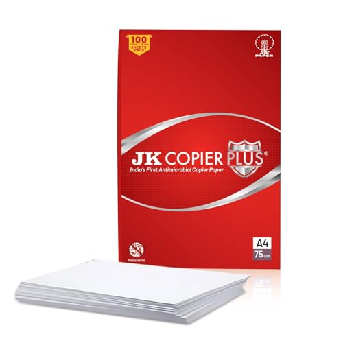 JK Paper Plus Anti Microbial A4 Paper - 75 GSM, 100 Sheets | Reliable & Smooth Performa…