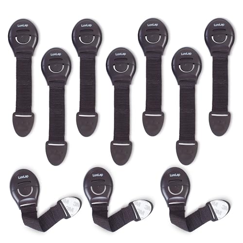 LuvLap Baby Safety Furniture Locks, Pack of 10, Adjustable and Flexible with 3M Adhesiv…