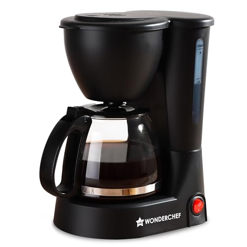 Wonderchef Swift Brew Coffee Machine for Home | 650W | Brew 6 Cups at a Time | Anti-Dri…