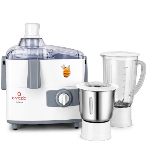 Arrozic Aristeo Juicer Mixer Grinder, 500W Powerful Motor, 1.5L Blender Jar & 1L Grindi…