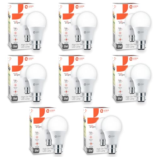 Orient Electric 9W High Glow LED bulb| 180-degree wide beam angle| Voltage surge protec…